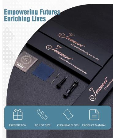 Jecanori Women's Titanium Steel Magnetic Bracelet - 3800 Gauss Ultra Strength Magnets - Adjustable Length Wristband - Gift Box Included - Buy Online on GoSupps.com