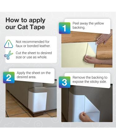 Cat Scratch Deterrent Tape - Clear Double Sided 10XL Sheets for Furniture Protection and Training | 17x12'' | Cat Couch Protector, Sticky Paws Tape, Anti-Scratch Pad - Buy Online on GoSupps.com