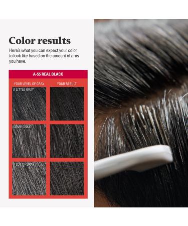 Just For Men Easy Comb-In Color Hair Dye, Real Black A-55, 3 Pack - No Mix Application - Buy Online on GoSupps.com