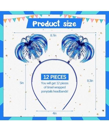 Jexine 12-Piece Blue Tinsel Wrapped Ponytail Headbands with Feathers - Women & Girls Hair Accessories - Buy Online on GoSupps.com