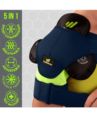 Sport Shoulder Bandage for Men & Women - Adjustable Neoprene Cold/Heat Therapy Pads for Rotator Cuff Support - L/XL Green - International Shipping Available - Buy Online on GoSupps.com
