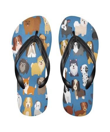 Mnsruu flip-flops for puppies pug dog animal dachshund flip sandals slippers hotel spa bedroom travel XL for men and women
