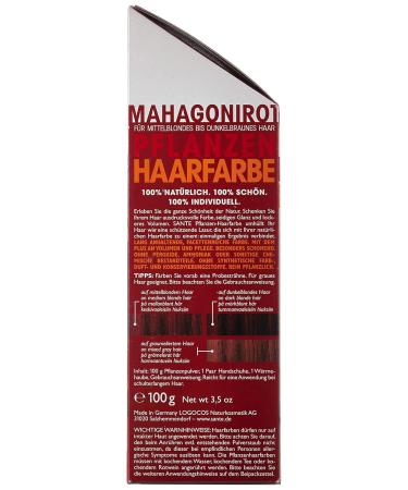 SANTE Natural Cosmetics Mahogany Red Plant Hair Color Powder - 100g Henna - Eco-Friendly & Vegan Hair Dye - Buy Online on GoSupps.com