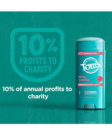 Tom s of Maine Rose Vanilla Aluminum Free Natural Deodorant For Women & Men | Goes on Clear | Odor & Wetness Protection | Naturally Derived and Moisture-Locking Ingredients | 3.25 oz Rose Vanilla 3.25 Ounce (Pack of 1) - Buy Online on GoSupps.com