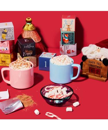 Thoughtfully Gourmet 12 Days of Christmas Hot Chocolate Gift Set - Festive Flavors Include Rocky Road, Cookies and Cream, Pumpkin Pie - Set of 12 - Buy Online on GoSupps.com