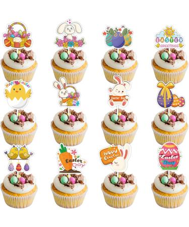 12Piece Easter Party Cake Decorations Easter Cupcake Toppers Festive Rabbit Gnomes Embellishments Dessert Decorations Spring Themed Party Supplies - Buy Online on GoSupps.com