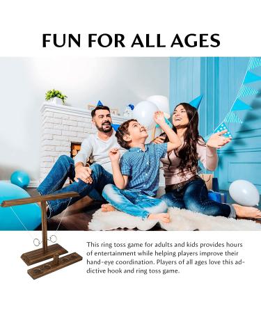 DreamToyz Ring Toss Game for Adults - Handmade Wooden Hooks - Fast-paced Indoor/Outdoor Interactive Game - 15.7 x 13 Large Size - Brown - Buy Online on GoSupps.com