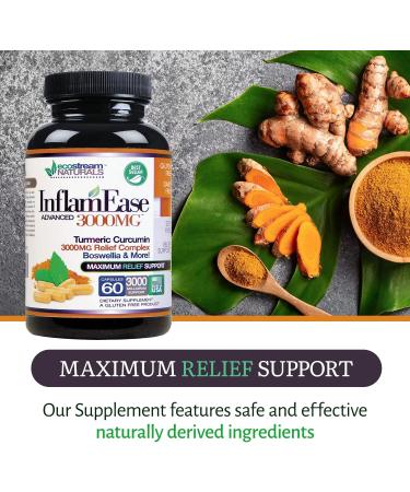 EcoStream Naturals InflamEase 60 Vegetarian Capsules - Gluten-Free for Day or Night Use - Buy Online on GoSupps.com