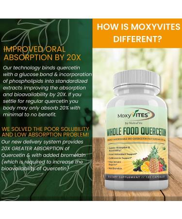 Organic Quercetin 500mg with Bromelain Supplement | Bioactive Phytosome Complex for Healthy Inflammatory Response & Antioxidant Support | 120 Capsules - Buy Online on GoSupps.com