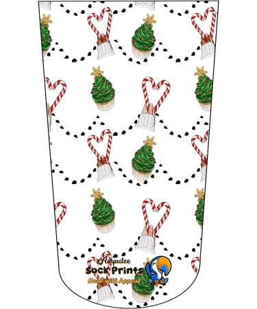 Christmas Candy Cane Hearts 3Ply Stump Sock for Amputees - Buy Online on GoSupps.com