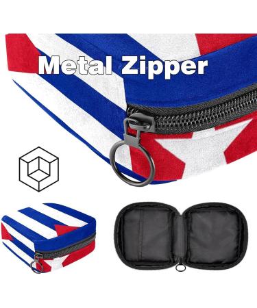 Menstrual Pad Bag with Zipper - Ladies Napkin Pouch & Tampons Collection Bag for Women & Girls (Cuba Flag Design) - Buy Online on GoSupps.com
