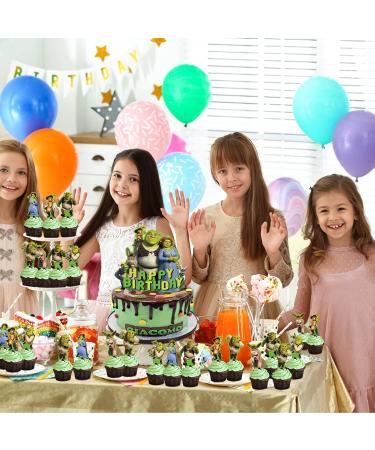 Shrek Party Decorations 25Pcs Shrek Happy Birthday Party Cake Topper Cupcake Toppers for Kids Boys Girls Shrek Party Supplies Cake Decorations - Buy Online on GoSupps.com