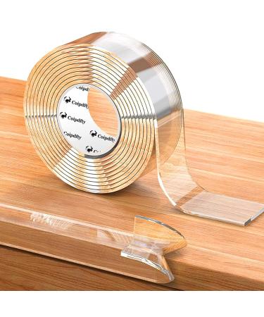 Double Sided Tape Heavy Duty Removable Mounting Tape Picture Hanging Strips Poster Tape for Walls Adhesive Transparent Tape for Carpet Rug Household O2Rolls(1.18inx6.5ft+0.39inx6.5ft) - Buy Online on GoSupps.com
