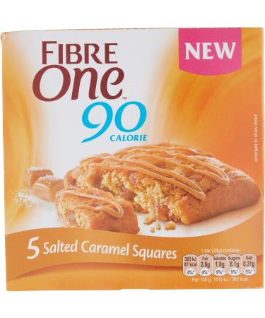 Fibre One 90 Calorie Salted Caramel High Fibre Squares - 5 Pack (120g) - Buy Online on GoSupps.com
