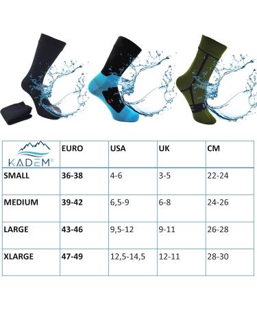 Kadem Waterproof Socks for All Outdoor Adventures | Winter Sports Camping Fishing Hiking Biking & More | Size 43-46 - Turquoise - Buy Online on GoSupps.com