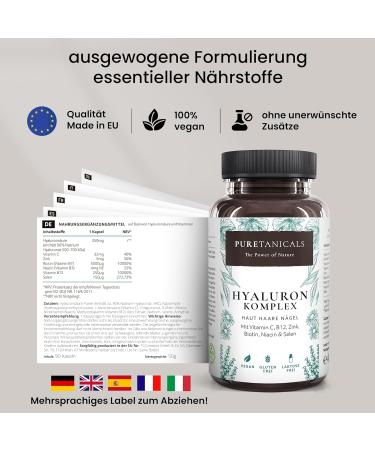 Hyaluronic Acid Capsules for Skin Hair & Nails | High-Dose 350mg | Vegan German Quality | Vitamin C B12 Biotin & More - Buy Online on GoSupps.com