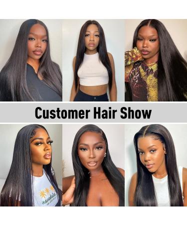 FACMOOD Real Wear and Go Glueless Wig Human Hair Straight 24 - Pre-Plucked, HD Transparent Lace Front Closure Wigs for Women - Buy Online on GoSupps.com