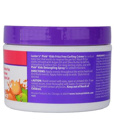 Luster's Pink Kids Frizz-Free Curling Creme 8 oz with Argan Oil, Shea Butter & Sunflower Oil - Buy Online on GoSupps.com