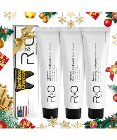 R&O Ageratum Whitening Toothpaste with Bamboo Charcoal 3.53 oz - Great for Teeth Whitening Reduces Plaque Removes Stubborn Stains Promotes Oral Health Long - Lasting Fresh Breath (3) - Buy Online on GoSupps.com