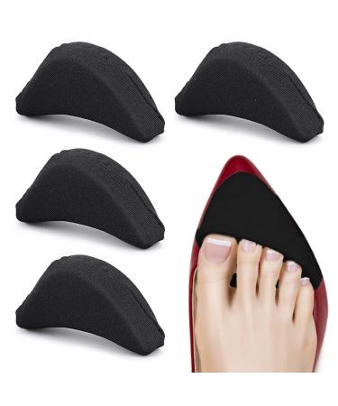 WLLHYF 2 Pairs Soft Sponge Adjustable Shoe Filler Big Toe Plug Foot Brace Shoe Pads Unisex Shoe Too Big Inserts for High Heel Women Relief Foot Pain Reusable Make Big Shoes Fit Black 2 Pair