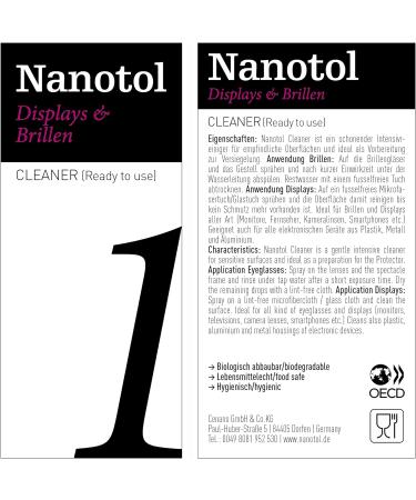 Nanotol Nano-Sealing Set for Displays & Glasses Save 80% Cleaning Time Coverage 8m | International Shipping - Buy Online on GoSupps.com