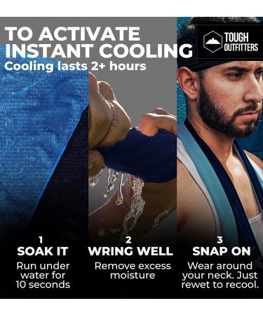 Light Blue Cooling Towel - Sweat Rag for Gym, Running, Golf & Yoga - Head & Neck Wraps for Hot Weather - Skin Cancer Foundation Recommended - Buy Online on GoSupps.com