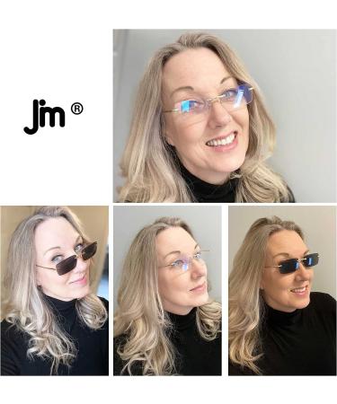 JM 3 Pack Rimless Reading Sunglasses Spring Hinge Readers - Men Women Glasses 2.5 x Magnification - Mix Pack - Buy Online on GoSupps.com