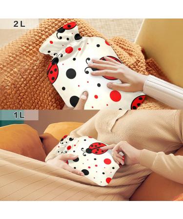 Ladybird Hot Water Bottle with Cover - 2L Large for Pain Relief | Ideal for Bed Hands & Feet - Buy Online on GoSupps.com