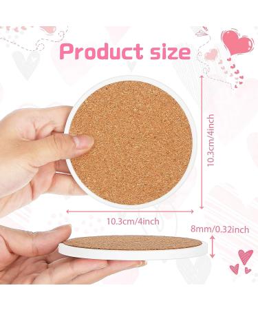 4 Inch Round White Unglazed Ceramic Coasters with Cork Backing - 48 Pieces for Crafts, DIY Projects, Painting, Mosaics - Buy Online on GoSupps.com