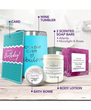 Fabulous Birthday Box: Handmade Soap, Bath Bomb & Body Lotion Set for Women - Self Care Spa Basket Gift for Sister, Mother, Daughter, Grandma, Niece - Buy Online on GoSupps.com