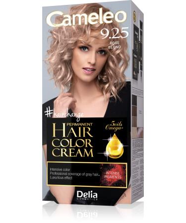 Cameleo Permanent hair color cream - ros blond - intensive color & protection - 5 oils + omega plus acids - professional luxurious hair color - complete set