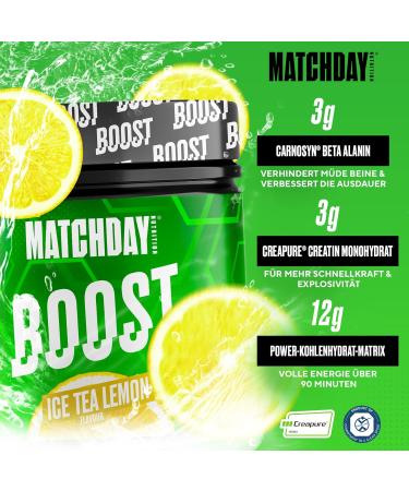 Matchday Nutrition Booster for Footballers | Ice Tea Lemon Starter Pack with Shaker | 90 Minutes of Energy | Amino Acids & Carbohydrates | 20 Portions for Speed & Endurance - Buy Online on GoSupps.com