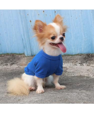 LOPHIPETS 100% Cotton Dog Tee Shirt for Small Dogs - Blue/S (2.2-4.5 lbs) Chihuahua Yorkie Puppy Clothes - Buy Online on GoSupps.com