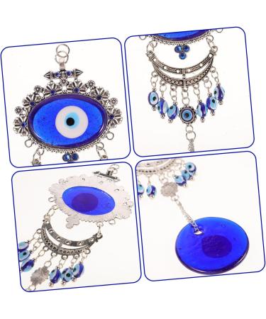 Alipis Blue Pendant Ornament Keychain Blue Home Decor Hamsa Wall Hanging Adornment Devil Eye Blue Eyes Car Blue 20X9CM - Buy Online on GoSupps.com