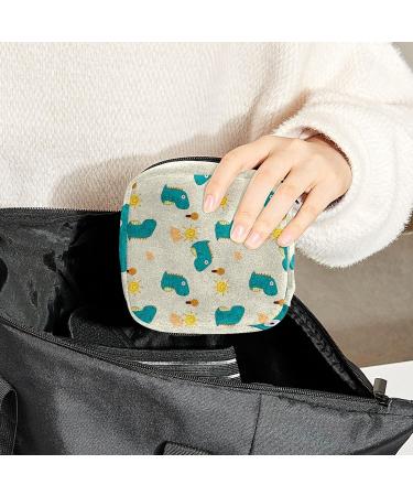 Cartoon Dinosaur Pattern Sanitary Napkin Storage Bag - Menstrual Cup Pouch & Nursing Pad Holder (Multicolor) - Buy Online on GoSupps.com