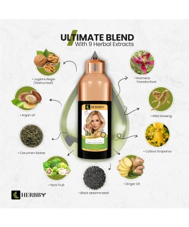 Luxury Blonde Hair Color Shampoo for Gray Coverage | 9 Herbal Extracts | Long Lasting Dye & Conditioner | 500ml - Buy Online on GoSupps.com
