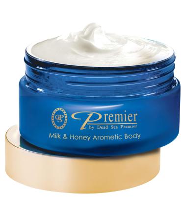 Premier Dead Sea Aromatic Body Butter- Milk and Honey  anti aging skin care  moisturizer  hydrating shea butter  firming  age spots  neck & D collet   lightweight & silky  5.95Fl.oz 5.95 Fl Oz (Pack of 1)