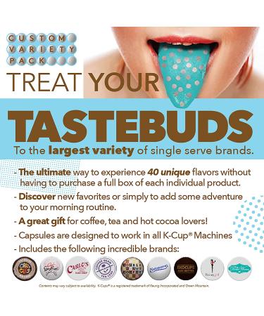 50 Count Variety Pack of Coffee, Tea, and Hot Chocolate for Keurig K Cups Machines - Great Gift for Coffee Lovers - No Duplicates Included - Buy Online on GoSupps.com