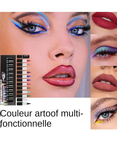  Rukjmqi Smudge-proof eyeliner gel eyeliner smudge-proof eyeliner pen - 12 x natural matte tinted eye coating cream quick-drying matte eye coating for women - Buy Online on GoSupps.com