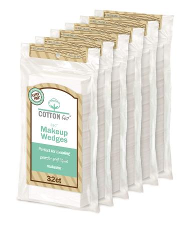 Cotton Too Premium Latex-free Cosmetic Wedges 32 Count (Pack of 6)