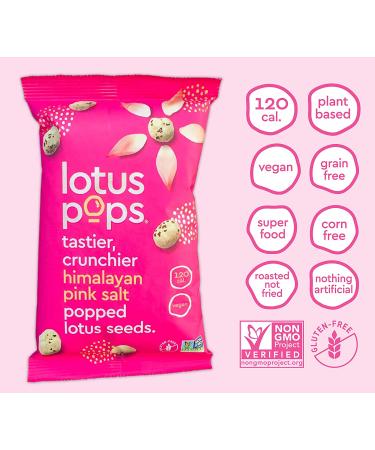 Popped Lotus Seed Snacks - Low Calorie, Gluten Free, Vegan, Paleo, Non GMO Certified | Plant Protein | Roasted Not-Fried | Himalayan Pink Salt | 4 Pack - Buy Online on GoSupps.com