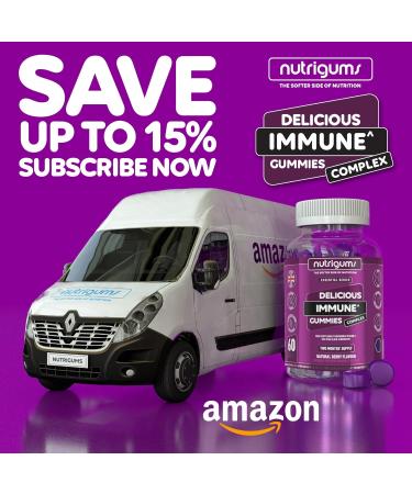 Nutrigums Immune Support Complex Gummy with Elderberry Extract, Vitamin C & Zinc - 60 Vegan Gummies, Blueberry Flavour - Buy Online on GoSupps.com