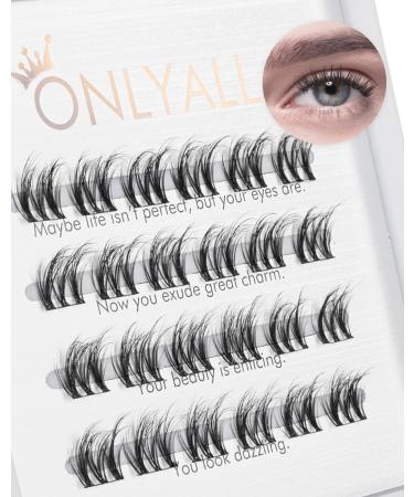 Onlyall Cluster Lashes DIY Eyelash Extensions 24 Lash Clusters Individual Lashes Natural Look Strip Lashes Extension False Lashes CSJ-140 CSJ-140(12MM)