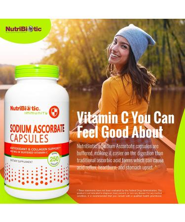 NutriBiotic Sodium Ascorbate 250 Vegan Capsules - Boost Immunity Naturally - Buy Online on GoSupps.com