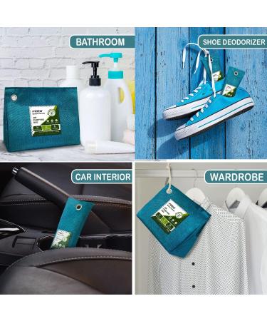 FriEQ 12-Pack Bamboo Charcoal Air Purifying Bags | Odor Absorber for Car, Home, Closet | Lasts 365+ Days | 4x200g 8x50g | Blue-Green - Buy Online on GoSupps.com