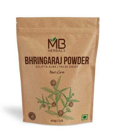 MB Herbals Pure Bhringraj Powder 1 Pound | 16 oz / 454 Gram | 100% Pure Bhringaraj Powder | Diet Supplement Eclipta alba Powder for Hair Care | No Preservatives | Non GMO