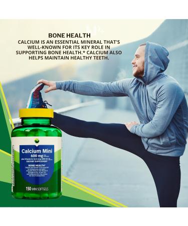 KP+ Calcium Mini 600 mg Plus Vitamin D3 12.5 mcg (500 IU) | Bone & Teeth Health Support | Dietary Supplement | 150 Mini Softgels | Pack of 1 - Buy Online on GoSupps.com