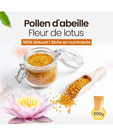 Propol-mel Pollen de Fleur de Lotus 100% Naturel. 500 grammes Issu d Abeilles Sans R sidus. Source de Prot ines d Acides Amin s de Lipides de Vitamines et de Min raux. - Buy Online on GoSupps.com