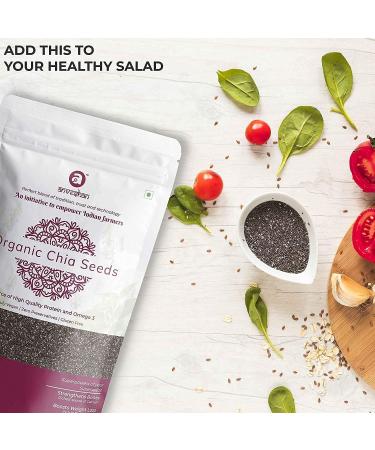 AOZA Anveshan Organic Chia Seeds | Unroasted | USDA Certified | Weight Loss Management | Rich in Omega-3 Fatty Acids | 300g Pouch - Buy Online on GoSupps.com