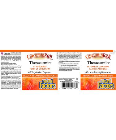 Natural Factors CurcuminRich Theracurmin - 60 Vegetarian Capsules for Advanced Curcumin Absorption - Buy Online on GoSupps.com